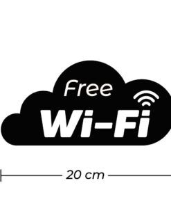 สติ๊กเกอร์ Free Wi-Fi พื้นดำ อักษรขาว ขนาด 20x10 cm ป้ายสติ๊กเกอร์ ติดง่าย สีไม่ซีด เป็นสติ๊กเกอร์ PVC - Image 3