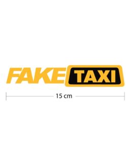 สติ๊กเกอร์ "FAKE TAXI" สติ๊กเกอร์ 3M สีเหลืองสะท้อนแสง ขนาด 15x3 cm สะท้อนแสงได้ดีในที่มืด - Image 3