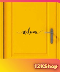 สติ๊กเกอร์ไวนิล ตกแต่งผนัง ข้อความ "welcome" ขนาด 30x8 cm เป็นสติ๊กเกอร์ PVC ใช้ติดภายนอกได้ ใช้ตกแต่งเป็นข้อความต้อนรับ