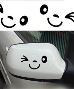 สติ๊กเกอร์ติดกระจกมองข้าง "หน้าการ์ตูนน่ารัก" เป็นสติ๊กเกอร์ PVC ทนแดดทนฝน 2ชิ้น ซ้ายและขวา สีดำ - Image 4