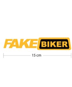 Alternative view of สติ๊กเกอร์ "FAKE BIKER" สติ๊กเกอร์ 3M สีเหลืองสะท้อนแสง ขนาด 15x3 cm สะท้อนแสงได้ดีในที่มืด