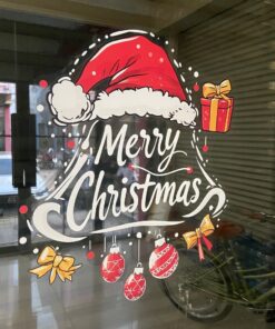 Alternative view of ตกแต่งกระจกหน้าร้านและบ้านให้สวยงามรับเทศกาลคริสต์มาส Christmas ไม่มีกาว! สติ๊กเกอร์ติดกระจกสูญญากาศ ติดง่าย