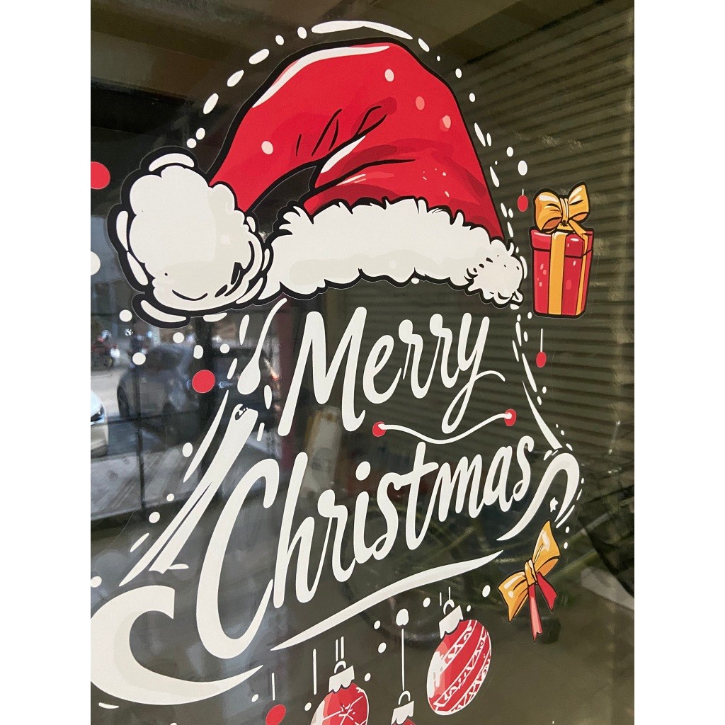 ตกแต่งกระจกหน้าร้านและบ้านให้สวยงามรับเทศกาลคริสต์มาส Christmas ไม่มีกาว! สติ๊กเกอร์ติดกระจกสูญญากาศ ติดง่าย - Image 3