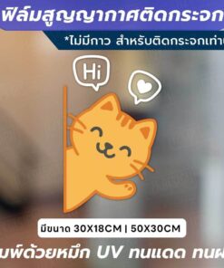 ฟิล์มสูญญากาศติดกระจก “หมี-แมว Say Hi” เติมความน่ารักให้หน้าร้าน ทนแดด ทนฝน สีสดใสไม่ซีดง่าย - Image 4