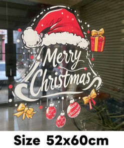 ตกแต่งกระจกหน้าร้านและบ้านให้สวยงามรับเทศกาลคริสต์มาส Christmas ไม่มีกาว! สติ๊กเกอร์ติดกระจกสูญญากาศ ติดง่าย - Image 4