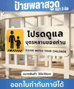 ป้าย “โปรดดูแลบุตรหลานของท่าน” ปลอดภัย อุ่นใจในทุกพื้นที่ ขนาด 30x10cm